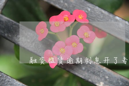 融资租赁逾期利息开了专票 融资租赁逾期利息开了专票