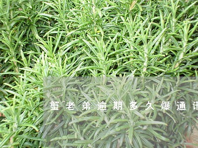 蟹老弟逾期多久爆通讯录 蟹老弟逾期多久爆通讯录