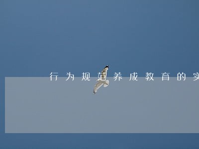 行为规范养成教育的实践与探索 行为规范养成教育的实践与探索