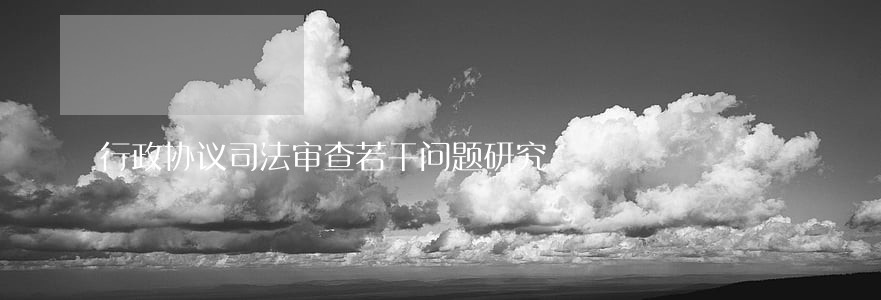 行政协议司法审查若干问题研究 行政协议司法审查若干问题研究