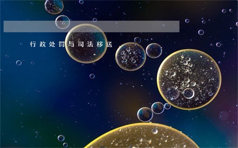 行政处罚与司法移送 行政处罚与司法移送