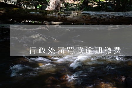 行政处罚罚款逾期缴费 行政处罚罚款逾期缴费