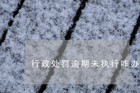 行政处罚逾期未执行咋办