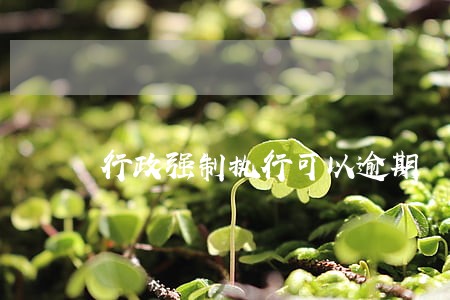 行政强制执行可以逾期 行政强制执行可以逾期