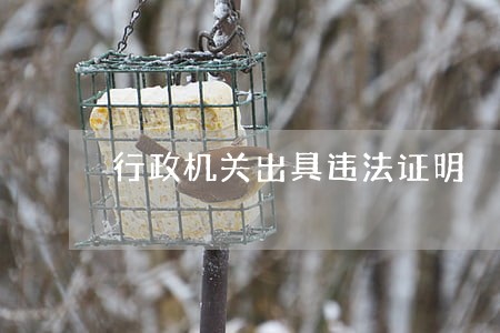 行政机关出具违法证明 行政机关出具违法证明