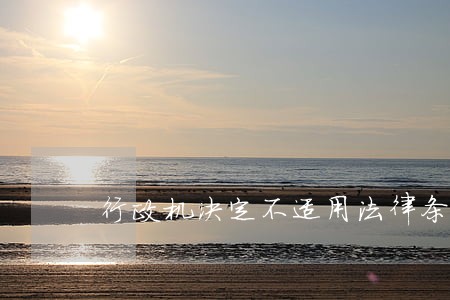 行政机决定不适用法律条文
