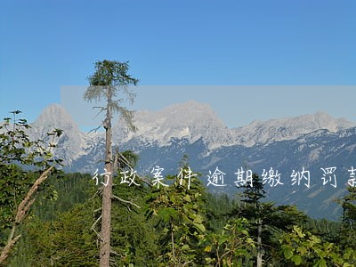 行政案件逾期缴纳罚款 行政案件逾期缴纳罚款