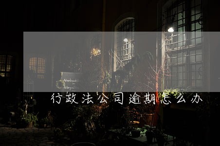 行政法公司逾期怎么办 行政法公司逾期怎么办