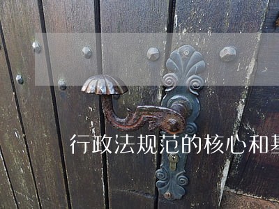 行政法规范的核心和基本精神 行政法规范的核心和基本精神