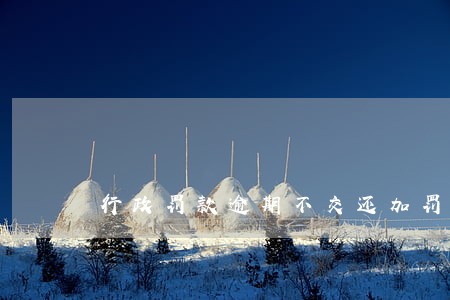 行政罚款逾期不交还加罚吗 行政罚款逾期不交还加罚吗