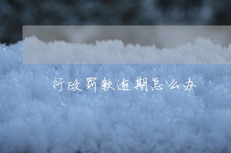 行政罚款逾期怎么办 行政罚款逾期怎么办