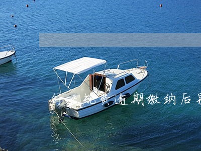 行政规费逾期缴纳后果 行政规费逾期缴纳后果