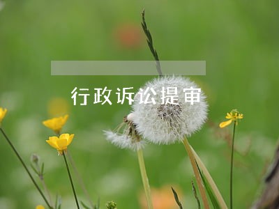 行政诉讼提审 行政诉讼提审