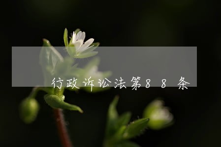 行政诉讼法第88条 行政诉讼法第88条