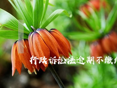 行政诉讼法逾期不缴纳罚款的 行政诉讼法逾期不缴纳罚款的