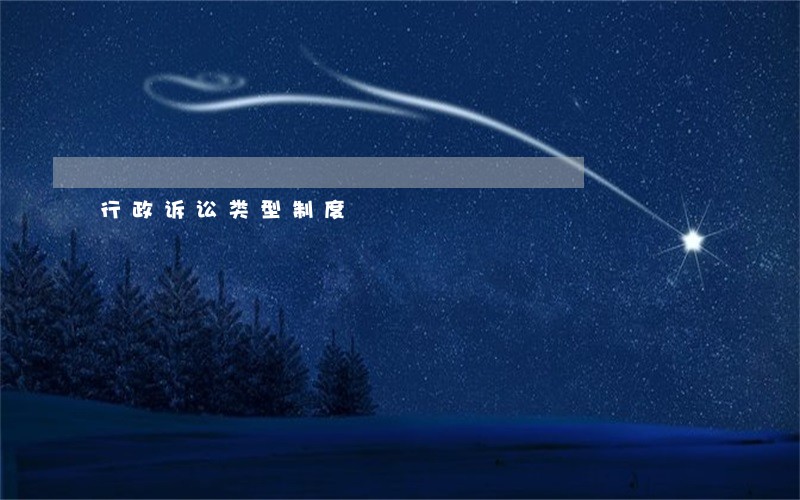 行政诉讼类型制度 行政诉讼类型制度