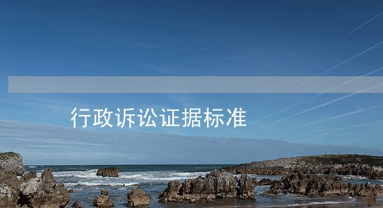 行政诉讼证据标准 行政诉讼证据标准