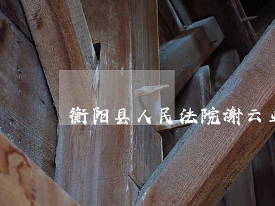 衡阳县人民法院谢云业 衡阳县人民法院谢云业