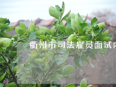 衢州市司法雇员面试内容 衢州市司法雇员面试内容