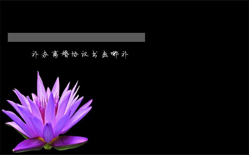 补办离婚协议书去哪补 补办离婚协议书去哪补