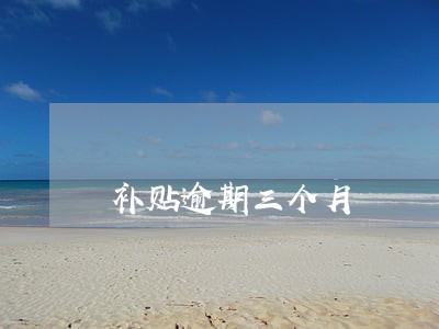 补贴逾期三个月 补贴逾期三个月