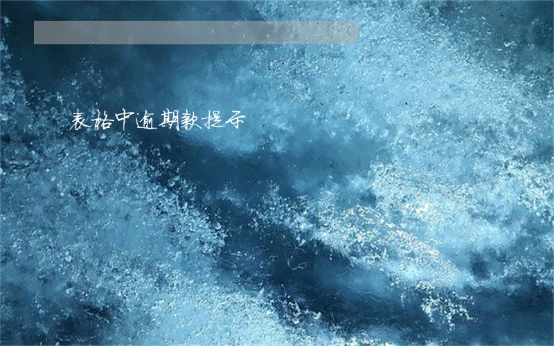 表格中逾期款提示 表格中逾期款提示