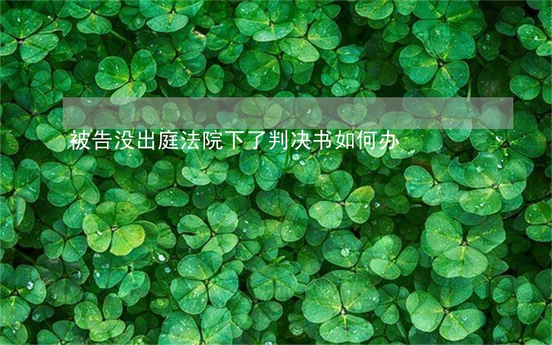 被告没出庭法院下了判决书如何办 被告没出庭法院下了判决书如何办