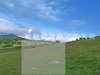 被撤销律师证的人员 被撤销律师证的人员