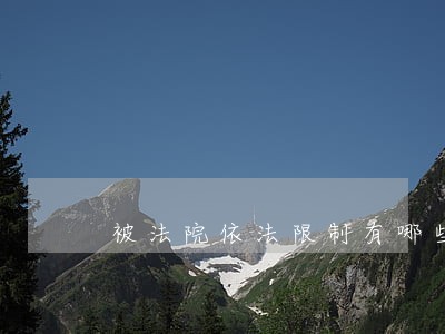 被法院依法限制有哪些 被法院依法限制有哪些