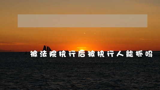 被法院执行后被执行人能抓吗 被法院执行后被执行人能抓吗