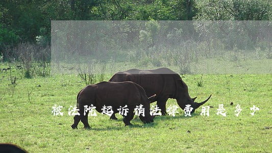 被法院起诉请法律费用是多少 被法院起诉请法律费用是多少