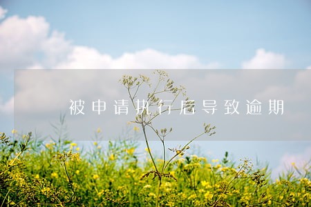 被申请执行后导致逾期 被申请执行后导致逾期