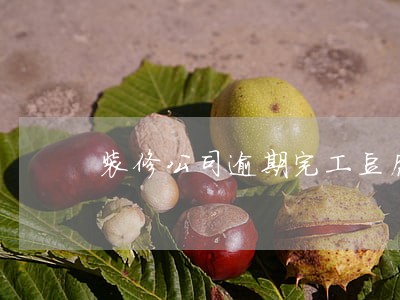 装修公司逾期完工豆腐渣工程 装修公司逾期完工豆腐渣工程