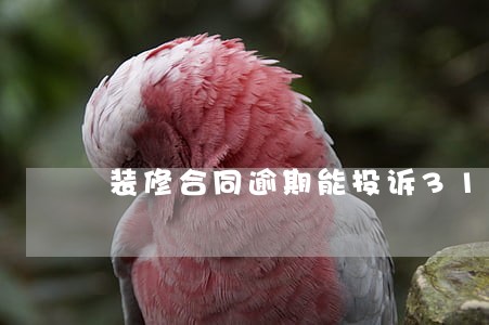 装修合同逾期能投诉315吗 装修合同逾期能投诉315吗