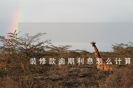 装修款逾期利息怎么计算公式 装修款逾期利息怎么计算公式