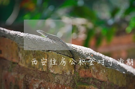 西安住房公积金对于逾期的政策