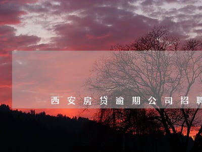 西安房贷逾期公司招聘信息 西安房贷逾期公司招聘信息