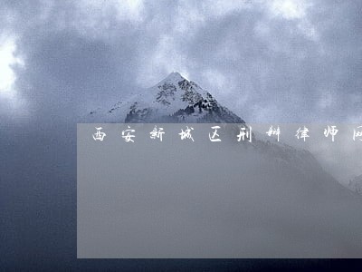 西安新城区刑辩律师网站 西安新城区刑辩律师网站