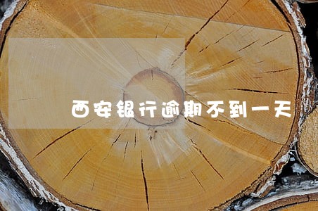 西安银行逾期不到一天 西安银行逾期不到一天