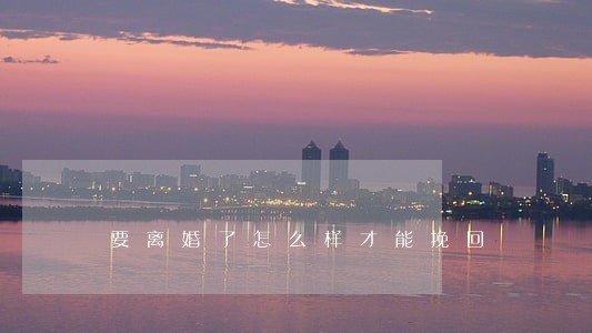 要离婚了怎么样才能挽回 要离婚了怎么样才能挽回