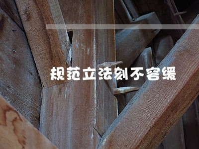 规范立法刻不容缓 规范立法刻不容缓