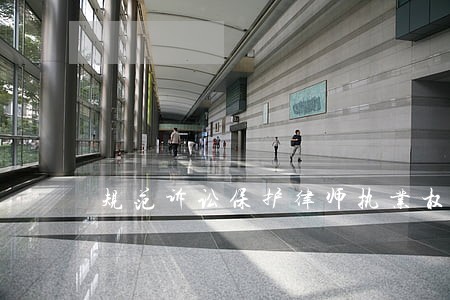 规范诉讼保护律师执业权益 规范诉讼保护律师执业权益