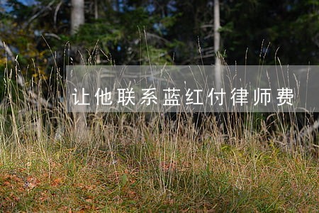 让他联系蓝红付律师费 让他联系蓝红付律师费