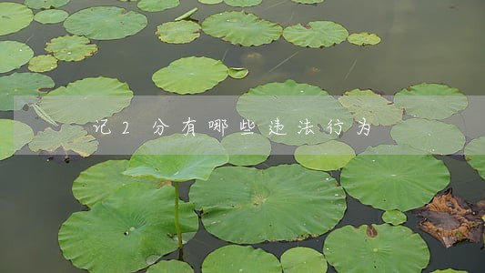 记2分有哪些违法行为 记2分有哪些违法行为