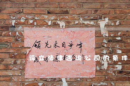 设立法律咨询公司的条件 设立法律咨询公司的条件