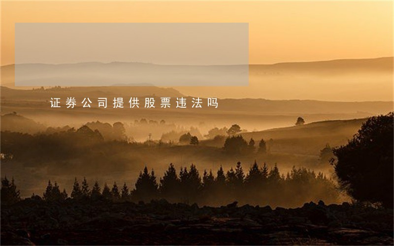 证券公司提供股票违法吗