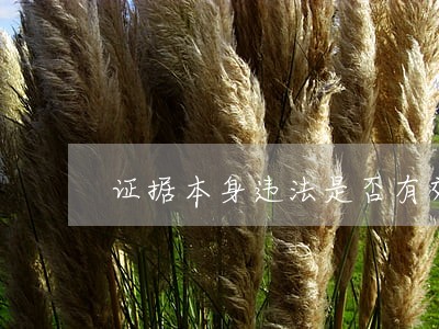 证据本身违法是否有郊 证据本身违法是否有郊