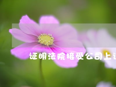 证明法院接受公司上诉了吧 证明法院接受公司上诉了吧