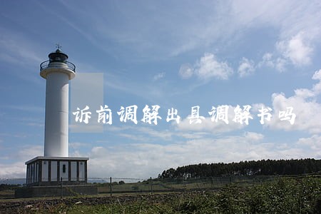诉前调解出具调解书吗