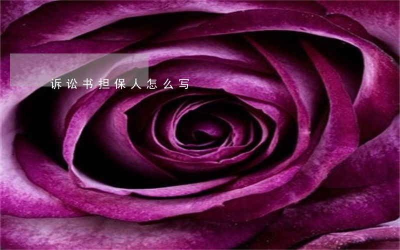 诉讼书担保人怎么写 诉讼书担保人怎么写
